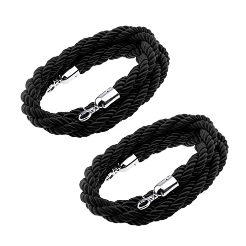 Absperrseil zur Kontrolle von Menschenmengen, 2er-Pack schwarze, elegante Sicherheitsabsperrseile, Hochleistungsseile for Museen/Hotels/Maskenbälle/Lager(2.5m/8.2ft) von QAONEAY