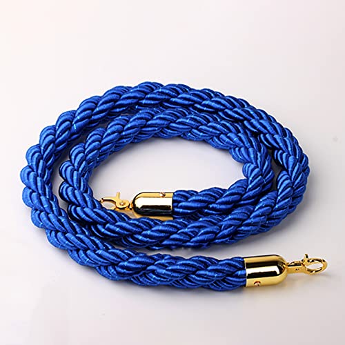 Absperrseil zur Kontrolle von Menschenmengen, Absperrungen for Warteschlangen, geflochtenes Seil, mit Haken, Hängeseil for große Eröffnungen und wichtige Ereignisse(Blue,2M/79In/6.6Ft) von QAONEAY