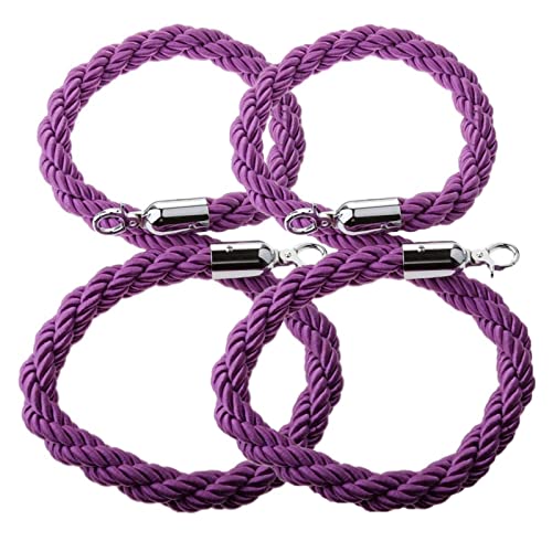 Absperrseil zur Kontrolle von Menschenmengen, Warteschlangen-Absperrseil, gedrehtes Seil for Pfostenständer, gewebtes for Theater, Partys, Hochzeiten, Ausstellungen(Purple,300Cm/9.8Ft) von QAONEAY