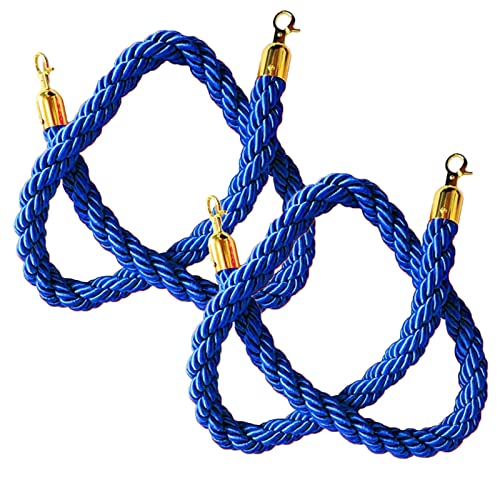 Absperrseil zur Kontrolle von Menschenmengen, geflochtenes, gewebtes Hängeseil for Eingangsabsperrungen, wichtiges Seil for Ausstellungsstände bei Veranstaltungen mit Gold(Blue,200cm/79in) von QAONEAY