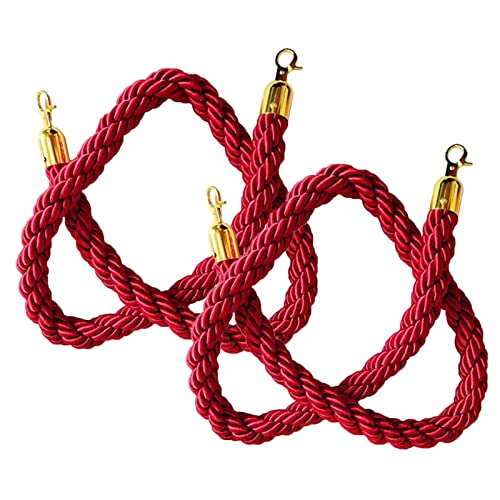 Absperrseil zur Kontrolle von Menschenmengen, geflochtenes, gewebtes Hängeseil for Eingangsabsperrungen, wichtiges Seil for Ausstellungsstände bei Veranstaltungen mit Gold(Red,50cm/20in) von QAONEAY