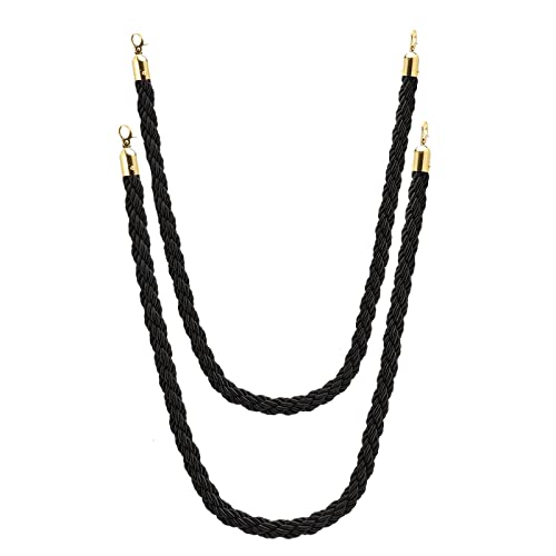 Absperrseile zur Kontrolle von Menschenmengen, Ersatz-Absperrseile in Schwarz, langlebige Hängeleinen for Autoshows/Restaurants/Hotels(1.5m/5ft) von QAONEAY