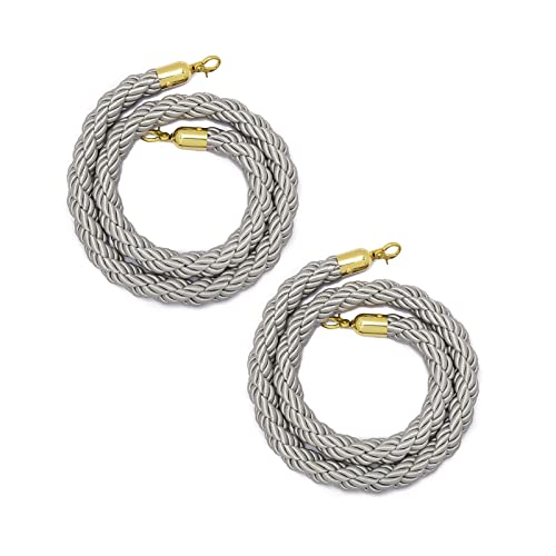Absperrseile zur Kontrolle von Menschenmengen, Sicherheitsbarrieren aus Absperrseil, Hängeseile mit polierten Goldhaken, for Restaurants/Hotels(Style2,6.5Ft/200Cm) von QAONEAY