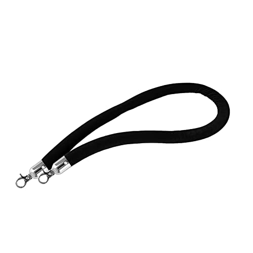 Absperrung aus Seil zur Kontrolle von Menschenmengen, schwarzem Samt, Trennwand, robuste kommerzielle Seil-Sicherheitsbarrieren, Trennband mit silbernem(1 Pack,1m/3.2ft) von QAONEAY