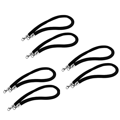 Absperrung aus Seil zur Kontrolle von Menschenmengen, schwarzem Samt, Trennwand, robuste kommerzielle Seil-Sicherheitsbarrieren, Trennband mit silbernem(6 Pack,1m/3.2ft) von QAONEAY
