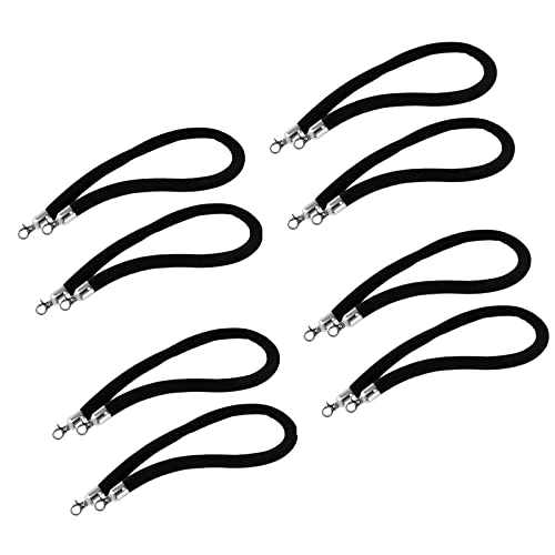 Absperrung aus Seil zur Kontrolle von Menschenmengen, schwarzem Samt, Trennwand, robuste kommerzielle Seil-Sicherheitsbarrieren, Trennband mit silbernem(8 Pack,1m/3.2ft) von QAONEAY
