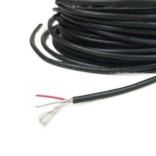 Flexibles Kabel, 20 Meter, 2.1-Kanal-Audioleitung, 2547 28 AWG Signalkabel, Abschirmkabel for Verstärker, 2 3 4 5-adriges abgeschirmtes Kabel, Verlängerungsstecker (Farbe: 3-adrig, grau)(2Cores Black) von QAONEAY