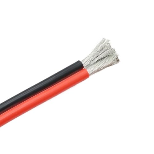 Kabel Flexibles Lampenlicht-Anschlusskabel, Schwarz Rot 10M Weiches Silikon, 2-poliges Gummi-Kupfer-Elektrokabel, 8 10 12 14 16 18 20 22 24 26 28 AWG-Verlängerungsstecker (Größe: 10 m, Farbe: 8 AWG)(2 Kabel Flexibles Lampenlicht-Anschlusskabel, Schwarz Rot 10M Weiches Silikon, 2-poliges Gummi-Kupfer-Elektrokabel, 8 10 12 14 16 18 20 22 24 26 28 AWG-Verlängerungsstecker (Größe: 10 m, Farbe: 8 AWG)(2 von QAONEAY