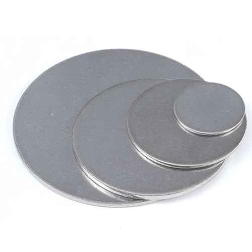 Runde Scheibe aus Edelstahl, 6 mm – 14 mm Edelstahlscheibe, solide kleine runde Stahlplatte, Dicke 1 mm, 1,1 mm, 1,3 mm, 1,8 mm, kreisförmige Metallblechscheibe (Größe: 13 mm x 1,3 mm (20 Stück))(11mm von QAONEAY