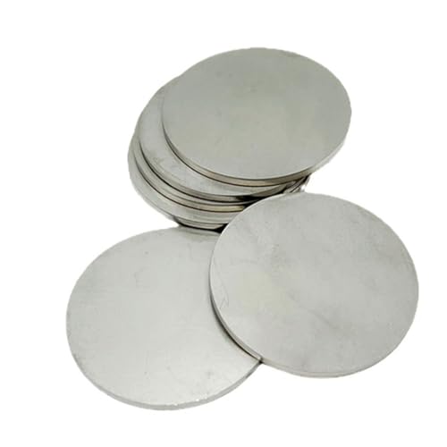 Runde Scheibe aus Edelstahl, Durchmesser 50 mm, 100, 150, 200, 250, 300 mm, 5 mm/6 mm Dicke, kreisförmige Blechscheibe, runde Scheibe (Farbe: 50 mm x 6 mm, 5 Stück)(50mm*6mm 5pcs) von QAONEAY