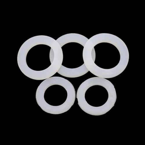 Silikonkautschukplatte, 5 Stück flache Silikon-O-Ring-Dichtung, Dicke 2–3 mm, Innendurchmesser 6–10, 16 Silikon-Flachdichtung (25 x 58 x 3 mm)(18 x 45 x 3 mm) von QAONEAY
