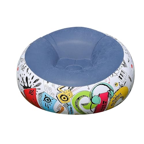 Aufblasbarer Sitzsack, Lazy Sofa, zusammenklappbar, tragbar, aufblasbarer Stuhl, geeignet for Outdoor-Schlafzimmer, Lesen, Camping (braun)(Graffiti 2) von QAQCDAHJI