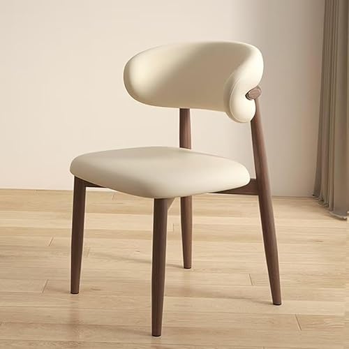 QAQCDAHJI Esszimmerstühle aus Holz, 4er-Set, Moderne, mit Stoff gepolsterte Küchen-Seitenstühle, Esszimmerstuhl im Landhausstil mit Fußrasten, Beige(Beige+Walnut,Set of 6) von QAQCDAHJI