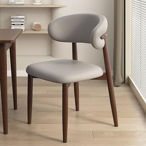 QAQCDAHJI Esszimmerstühle aus Holz, 4er-Set, Moderne, mit Stoff gepolsterte Küchen-Seitenstühle, Esszimmerstuhl im Landhausstil mit Fußrasten, Beige(Gray+Walnut,Set of 6) von QAQCDAHJI