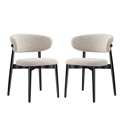 QAQCDAHJI Esszimmerstuhl aus der Mitte des Jahrhunderts – Esszimmerstuhl aus Holz im skandinavischen Stil for Esszimmer und Wohnzimmer (Schwarz)(Black,2-Piece Set) von QAQCDAHJI