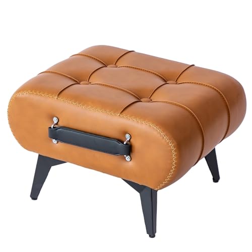 QAQCDAHJI Kleiner Fußhocker mit Griff, Fußstütze unter dem Schreibtisch, Moderne Fußstütze mit Beinen for Wohnzimmer, Schlafzimmer, Eingangsbereich(Orange) von QAQCDAHJI