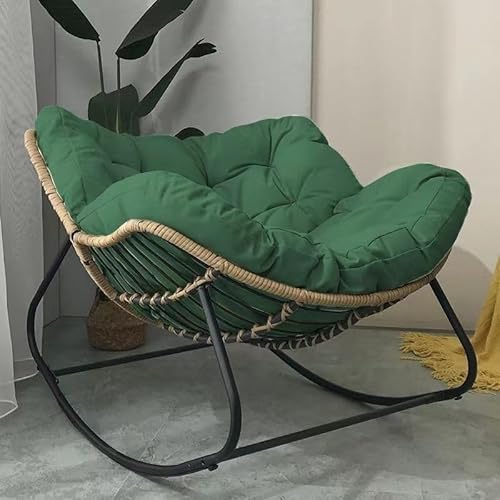 QAQCDAHJI Schaukelstuhl for draußen, Eierstuhl for die Terrasse, Papasan-Stuhl for drinnen, moderner Royal-Stuhl for Schlafzimmer, Wohnzimmer, Veranda, Garten, Grau(Green,Large) von QAQCDAHJI