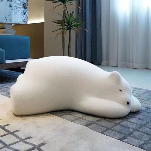 QAQCDAHJI Sitzsack Schlafbär, Faules Sofa, Eisbär Liegebär Rückenlehnenkissen, Geeignet for Schlafzimmer und Wohnzimmer (Weiß)(Brown) von QAQCDAHJI