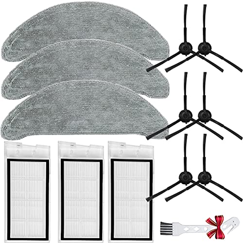 QAQGEAR Ersatz Filter Mopptücher Seitenbürsten Kit für ROIDMI EVE Plus Saugroboter (6 Seitenbürsten, 3 Wischtücher, 3 Filter, 1 Reinigungsbürsten) von QAQGEAR