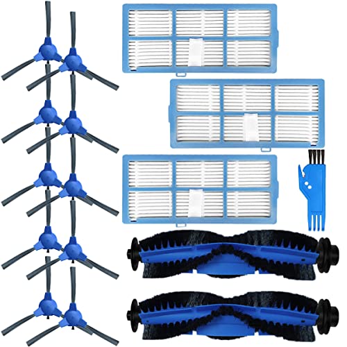 QAQGEAR Zubehör Ersatzteile für Proscenic 850T, für Ultenic D5s Pro, für Ultenic D5s Pro+, für Uoni S1 Roboterstaubsauger 10 Seitenbürste, 3 HEPA-Filter, 2 Walzenbürste, Reinigungsbürste (16er Pack) von QAQGEAR