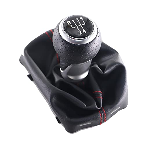 GERGRGB Red Line Leder Auto Schaltknauf Hebel Gaitor Boot Cover Dekoration Zubehör Für A-UDI A3 S3 8L 2001 2002 2003 GERGRGB (Farbe : 5 Speed Set) von QAQMHVCVB
