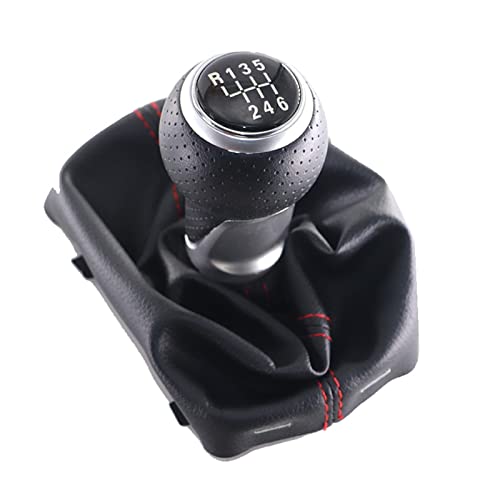 GERGRGB Red Line Leder Auto Schaltknauf Hebel Gaitor Boot Cover Dekoration Zubehör Für A-UDI A3 S3 8L 2001 2002 2003 GERGRGB (Farbe : 6 Speed Set) von QAQMHVCVB