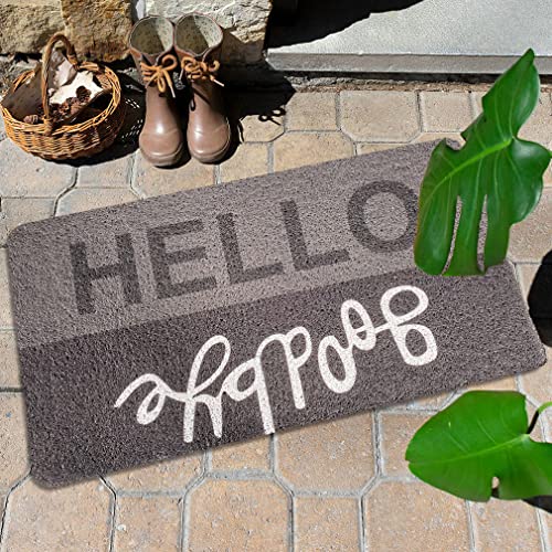 QARIDO In/Out Fußmatte Innen und Außen Bereich Antirutsch Schmutzfangmatte Eingangsteppich Türvorleger Füßmatte Hello-Goodbye50x80cm von QARIDO