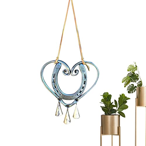 QARIDO Lucky Love Windspiel | Outdoor-Hufeisen-Windspiel – kleines Liebesherz-Windspiel für den Außenbereich, Terrasse oder Gartendekoration, Gedenkgeschenk von QARIDO