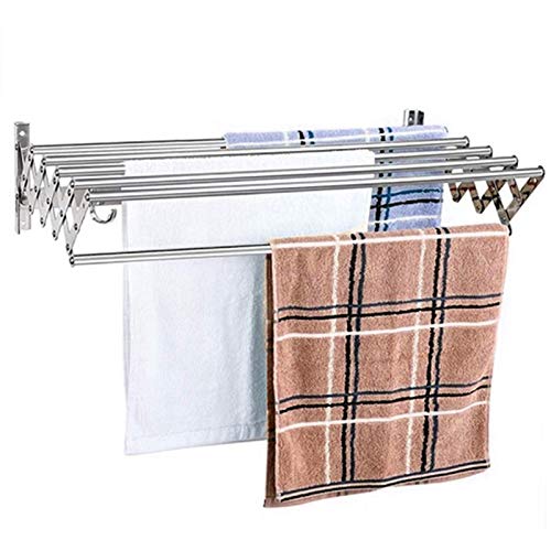 QARNBERG Ausziehbarer Wäscheständer zur Wandmontage mit 6 Stangen Schiene Wäscheständer zum Aufhängen von Kleidung Handtuchhalter Wäscheleine (größe : 100cm/39.4in) (100cm/39.4in) von QARNBERG