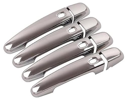 QASULER , for Chevrolet Equinox 2017 2018 2019 2020 2021 Kohlefaser-Chrom-Autotürgriffabdeckung Türaußengriffverkleidung(Silver 4 Button) von QASULER