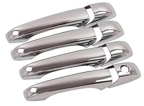 QASULER , for Chrysler, 300 300C 2005 2006 2007 2008 2009 2010 Autotürgriffabdeckung aus glänzendem Chrom Türaußengriffverkleidung(Silver No Button) von QASULER