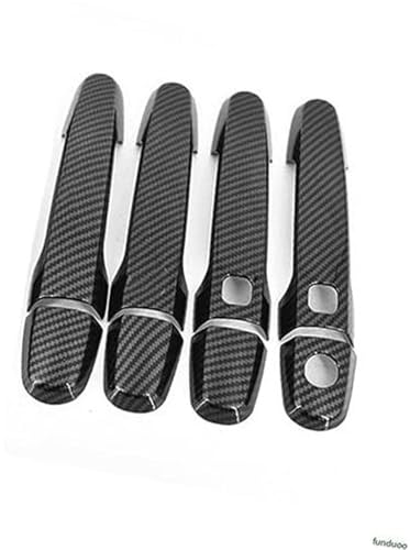QASULER , for Hyundai, Santa Fe 2007 2008 2009 2010 2011 2012 Kohlefaser-Chrom-Autotürgriffabdeckung Türaußengriffverkleidung(BLACK 2 Buttons) von QASULER