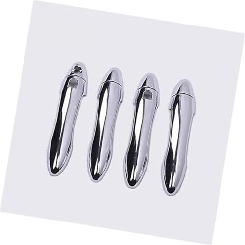 QASULER , for Kia, Optima K5 TF MK3 2011 2012 2013 2014 2015 Kohlefaser-Chrom-Autotürgriffabdeckung Türaußengriffverkleidung(Silver 2 Buttons) von QASULER