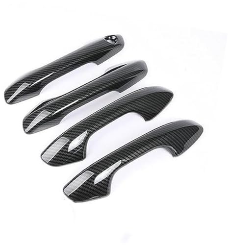 QASULER , for Kia, Rio 4 X-line 2017 2018 2019 2020 ABS Chrom Carbon Faser Türgriff Abdeckung Trims Auto Dekoration Türaußengriffverkleidung(Carbon Fiber Handle) von QASULER