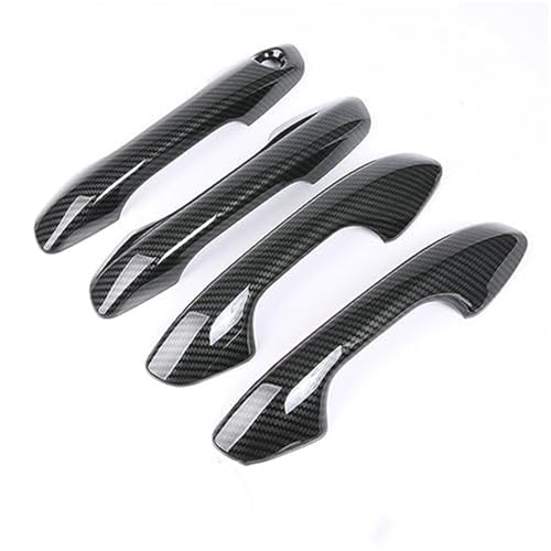 QASULER , for Kia, Rio 4 X-line 2017 2018 2019 2020 ABS Chrom Carbon Faser Türgriff Abdeckung Trims Auto Dekoration Türaußengriffverkleidung(Chrome Handle Bowl) von QASULER