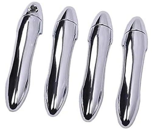 QASULER , for Kia, forte 2013 2014 2015 2016 2017 Kohlefaser-Chrom-Autotürgriffabdeckung Türaußengriffverkleidung(Silver 0 Button) von QASULER