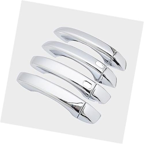 QASULER , for MG, ZS 2017 2018 2019 2020 2021 2022 Carbonfaser-Chrom-Autotürgriffabdeckung Türaußengriffverkleidung(Silver 2 Button) von QASULER