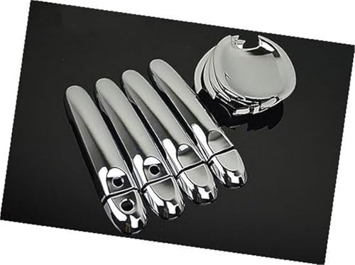 QASULER , for NISSAN, Note E12 2013–2019, Kohlefaser-Chrom, Aufkleber for Autotürgriffabdeckung Türaußengriffverkleidung(BLACK Model 6) von QASULER