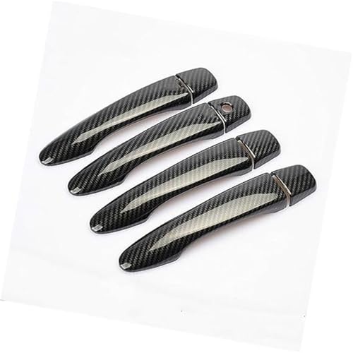 QASULER , for NISSAN, for Micra, März 2017 2018 2019 2020 Carbonfaser-Autotürgriffabdeckungs-Zieraufkleber Türaußengriffverkleidung(BLACK 4 Door 0 Buttons) von QASULER