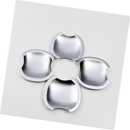 QASULER , for NISSAN, for Qashqai, J10 2007 2008 2009 2010 2011 2012 2013 Kohlefaser-Chrom-Autotürgriffabdeckung Türaußengriffverkleidung(Silver Bowl) von QASULER