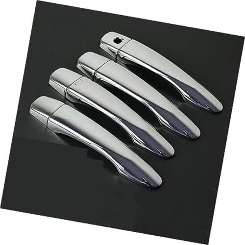 QASULER , for NISSAN, for Qashqai, J11 2014 2015 2016 2017 2018 2019 2020 CARBON FIBER CHROME AUTOTÜRGRIFFABDECKUNG Türaußengriffverkleidung(Silver No Button) von QASULER