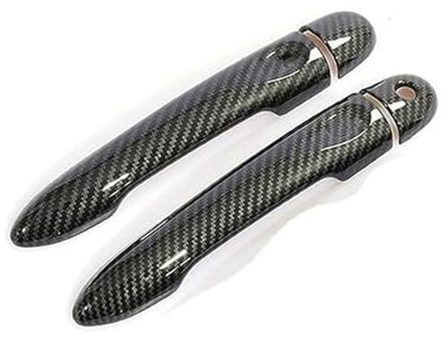 QASULER , for Renault, Clio IV Clio 4 Lutecia 2012–2019, glänzende Kohlefaser-Autotürgriffabdeckung 2013 2014 2015 Türaußengriffverkleidung(BLACK Carbon 1key 0 Button) von QASULER