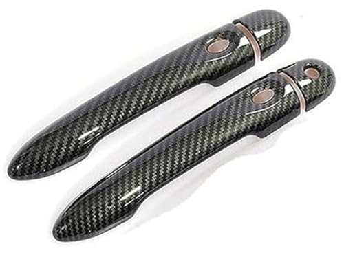 QASULER , for Renault, Zoe ZE 2012 2013 2014 2015 2016 2017 Kohlefaser-Autotürgriffabdeckung Türaußengriffverkleidung(BLACK 2dr 1 Key 2 Buttons) von QASULER