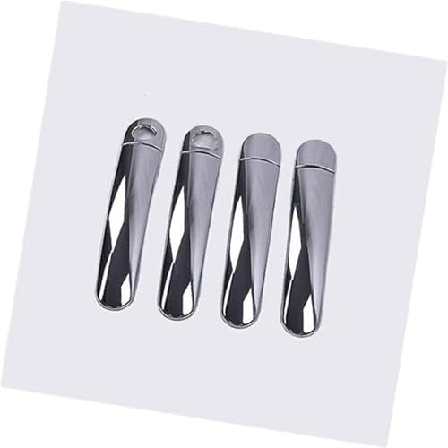 QASULER , for Skoda, Rapid 2011-2019 Chrom-Autotürgriffabdeckungen Türaußengriffverkleidung(Silver 2 Keyholes) von QASULER