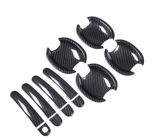 QASULER , for Tiguan, 2009–2014, neue Kohlefaser-Chrom-Autotürgriffabdeckung, Schalenschale Türaußengriffverkleidung(BLACK Model 6) von QASULER