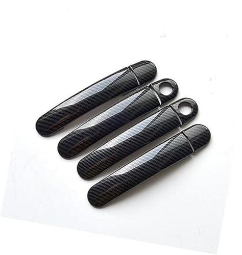 QASULER , for VW, for Bora, A4 MK4 1999~2006 Chrom-Carbonfaser-Autotürgriffabdeckungen Türaußengriffverkleidung(BLACK Model 2) von QASULER