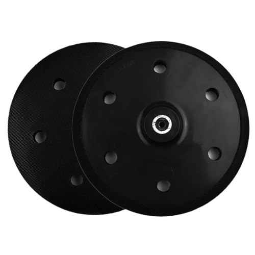 QASULER 1 stück 9in 230mm 6 loch Wand Polieren Schleifen Pad mit 10mm Gewinde Haken & schleife Power Werkzeuge for Sander Grinder Bohrer Riemenscheibe für Rasenmäherdeck von QASULER