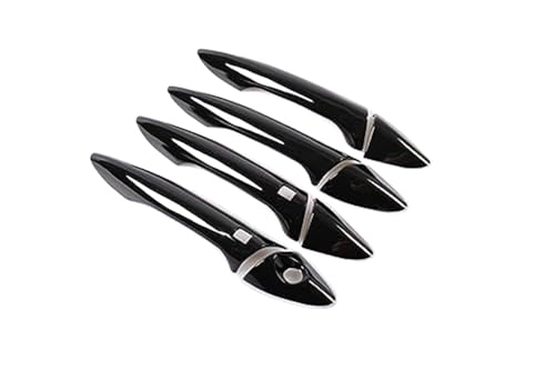 QASULER Aufkleber for die Zierleiste der Autotürgriffabdeckung in glänzendem Schwarzchrom, for Hyundai, for Elantra, 2012-2016, Styling-Zubehör Türaußengriffverkleidung(BLACK Black 2 Buttons) von QASULER