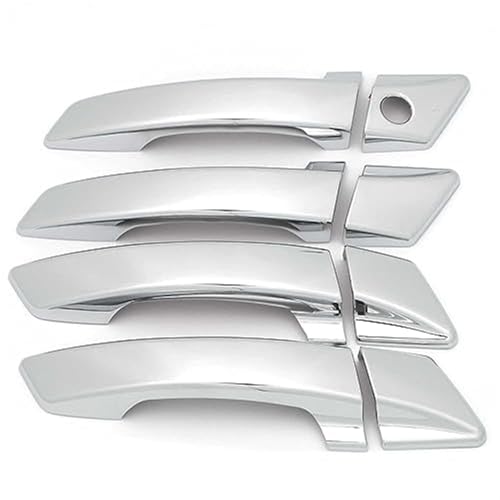 QASULER Carbon Fiber Chrom Autotürgriffabdeckung, for Changan, CX70 CS55 CS75 CS95 Styling Zubehör Türaußengriffverkleidung(BLACK Silver 0 Button) von QASULER