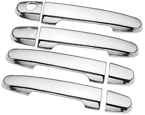 QASULER Chrom-Carbon-Faser-Autotürgriff-Abdeckungs-Schalenverkleidung, for Toyota, Probox 2002–2016 Succeed Türaußengriffverkleidung(Silver 1 Keyhole) von QASULER